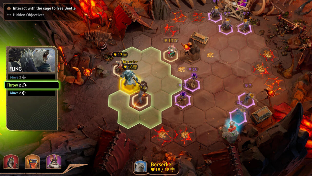 Combat plays out over a hexagonal grid.