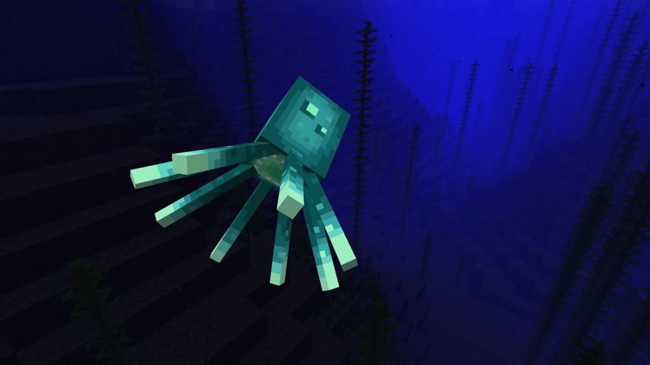 The glow squid is easily seen in dark waters