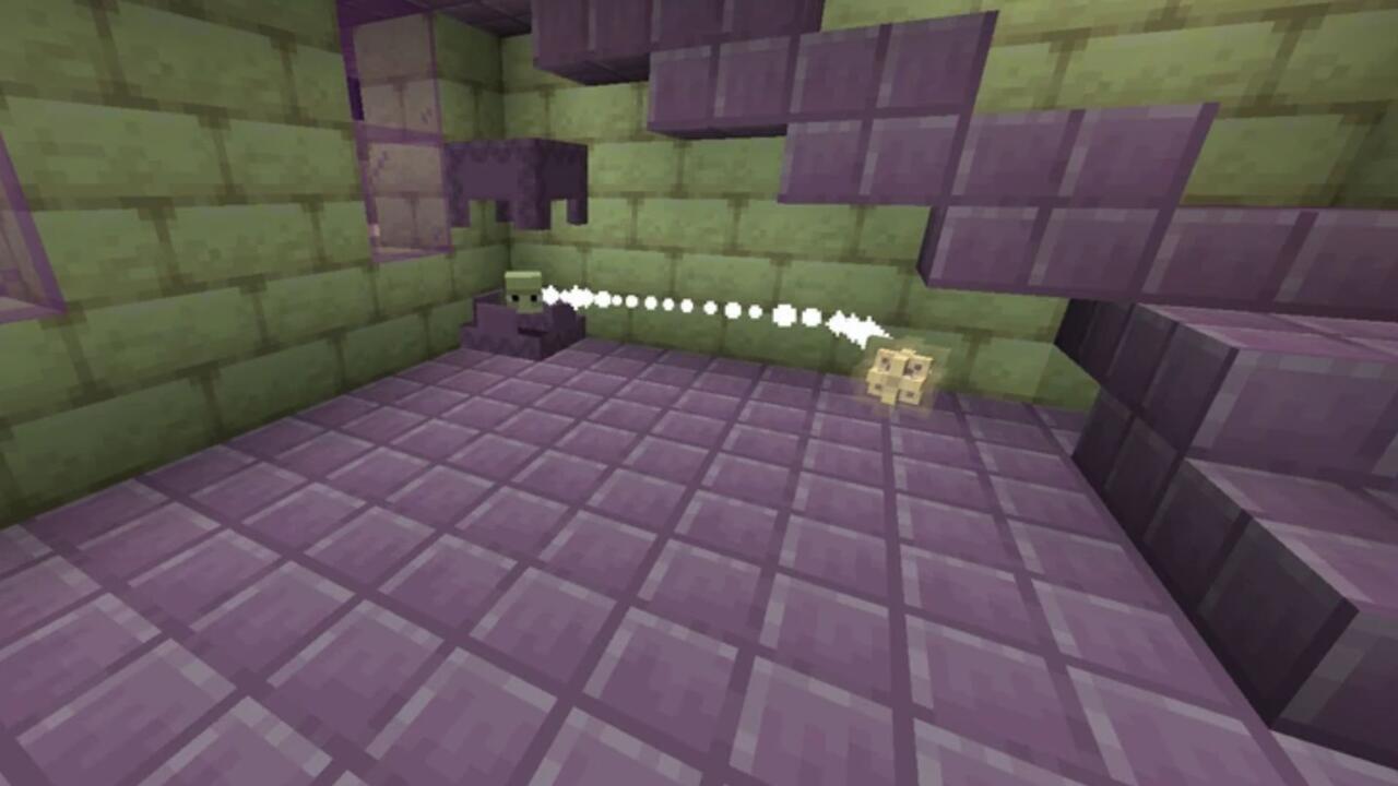 A Shulker fires a tracking projectile